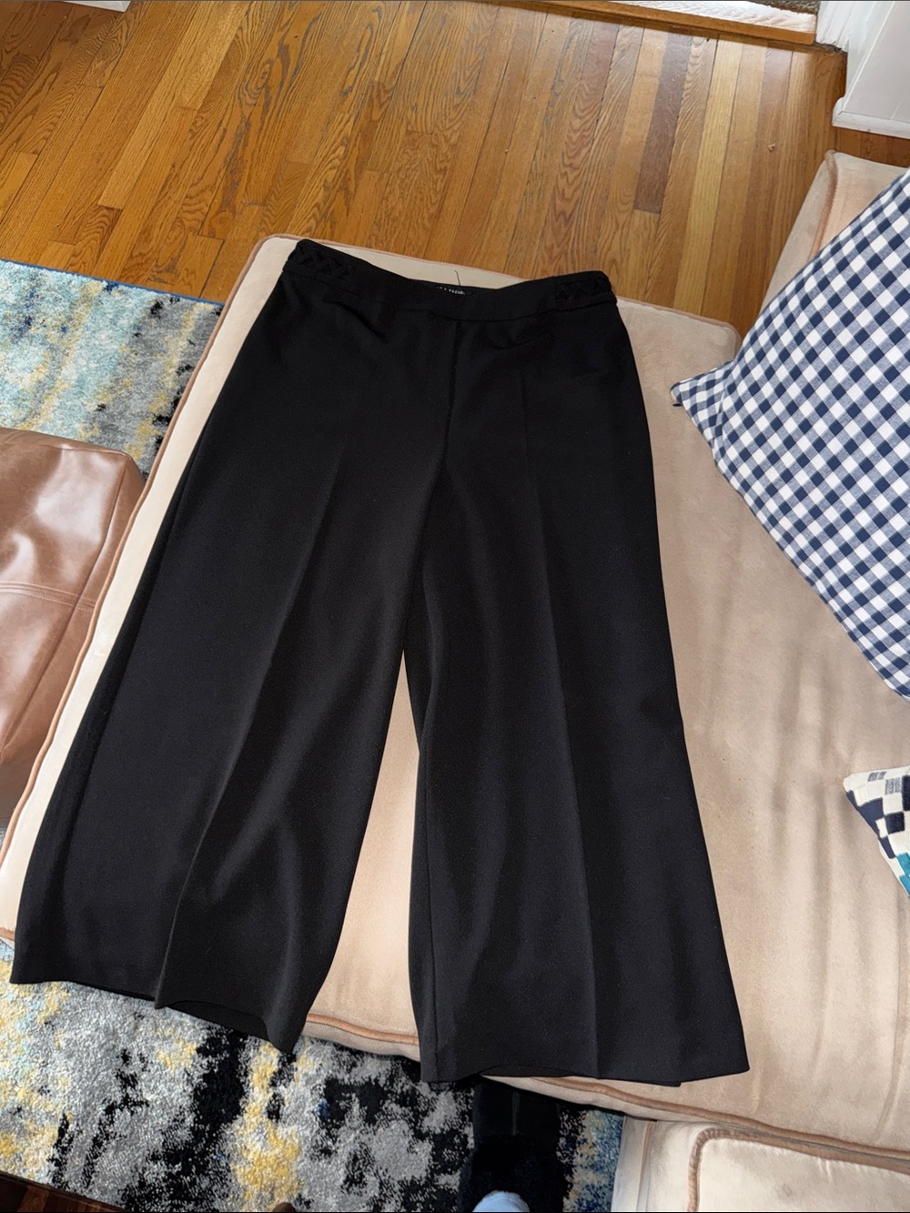 Zac & Rachel Black Wide-Leg Crop Pants